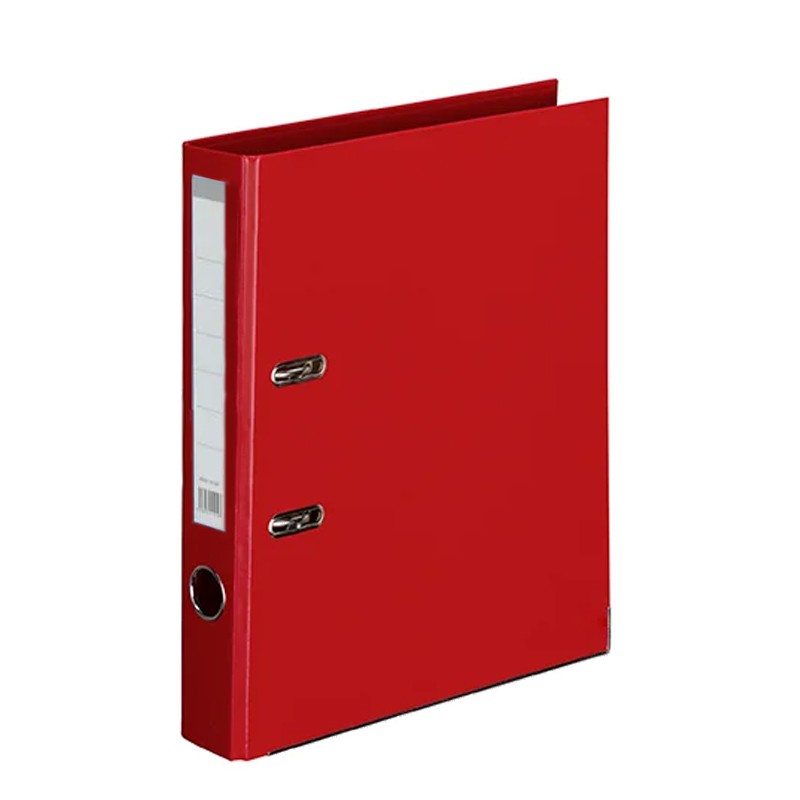 Biblioraft plastifiat pentru documente A4, eticheta pe cotor, capacitate 350 coli, rosu - imagine 5
